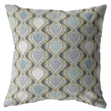 PALACEDESIGNS 26 in. Ogee Indoor & Outdoor Throw Pillow Copper & Gray PA3093802